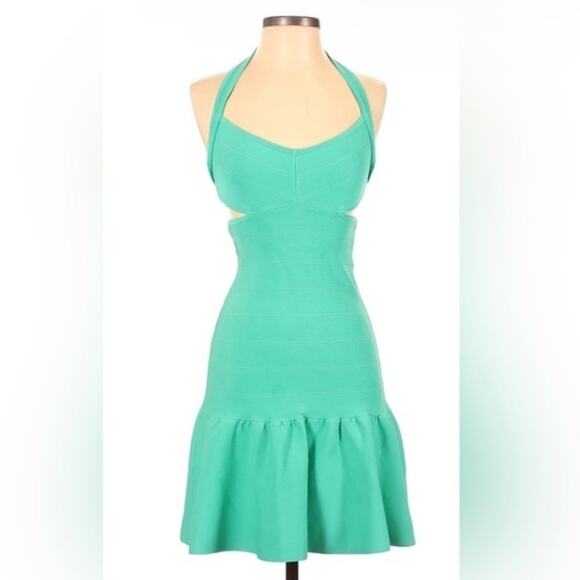 NWT Guess SWTR Mirage Cut-out Teal Mini Dress Size XS - Picture 4 of 10